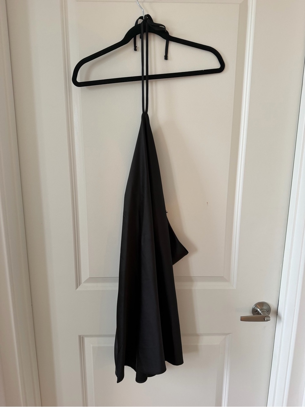 ALTARD STATE Black Halter Tie Satin Dress